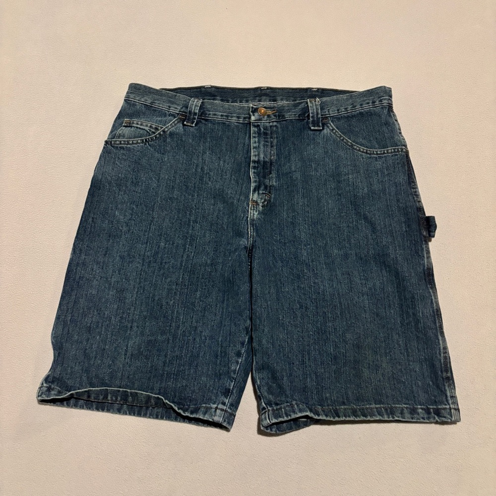 Wrangler Carpenter Jeans Shorts Jorts 38 Blue‎ Dark Wash High Rise Y2K Relax Fit
